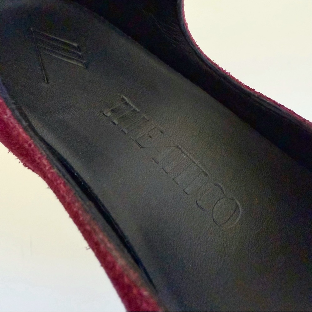 THE ATTICO VIOLET SUEDE FLOOR 01 BLACK MESH TRIM BALLERINA FLAT - Picture 10 of 16